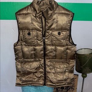 Steve Madden Men's Shiny Gold Vest